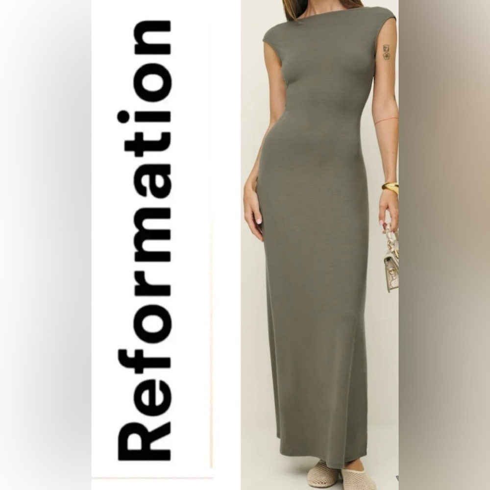 - Reformation Sabine Knit Dress Green- size L